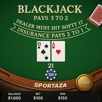 Sportaza - Blackjack Table Game - Strategy Card Game