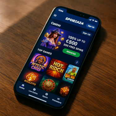 Sportaza - Mobilā platforma - Responsīvs kazino dizains